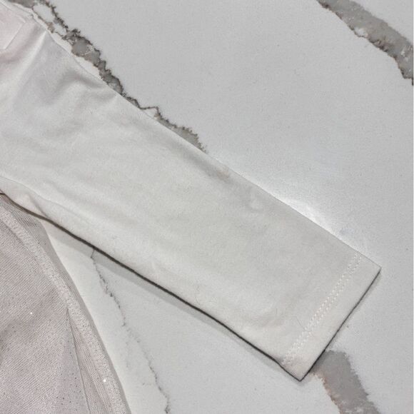 H&M | White Long Sleeve One Piece Tulle Sparkly Infant Baby Girls Dress 4-6M - Picture 7 of 14